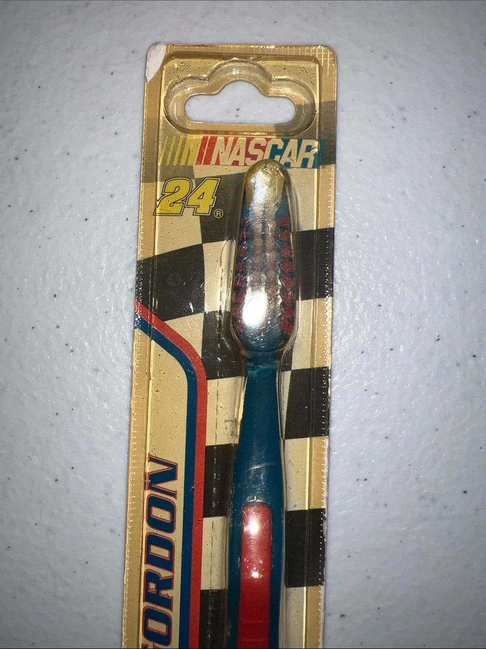 VINTAGE Jeff Gordon 24 Racing Themed Toothbrush  2003 - Blue & Red